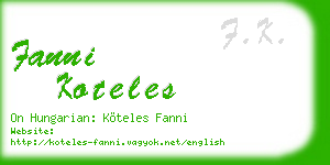 fanni koteles business card