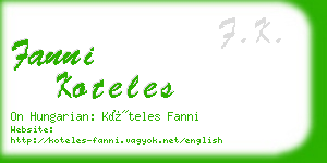 fanni koteles business card